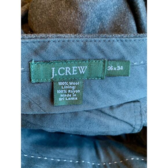 Vintage J.Crew Men's 36x34 Charcoal Gray Flat Front Wool Dress Pants - Picture 4 of 4